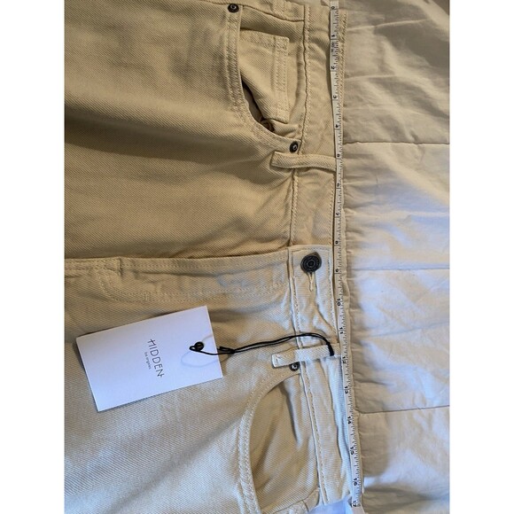 Women’s Hidden Tracey Sz 31 Cream Straight Distressed Button Fly High Rise Jeans - Picture 12 of 12
